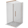 Mexen Rox-3S cabine de douche à 3 murs coulissante 95 x 95 cm, transparent, cuivre brossé - 8C2-095-095-65-00-3S