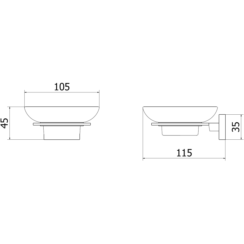 Mexen Arno soap dish, brushed copper - 7020739-65