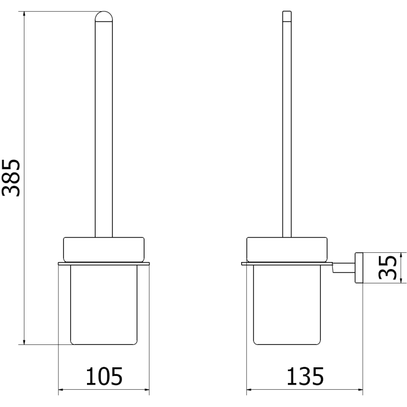 Mexen Arno Toilet Brush, Chrome - 7020750-00