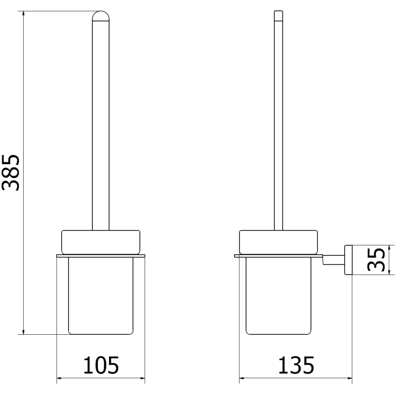 Mexen Arno Toilettenbürste, schwarz - 7020750-70