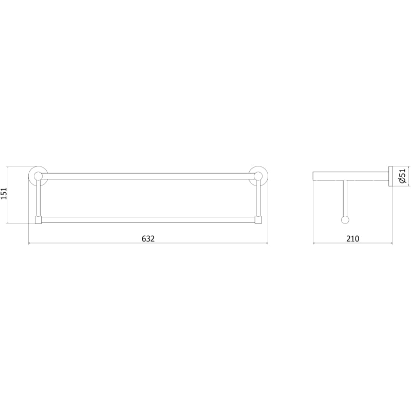 Mexen Remo towel shelf, black - 7050720-70