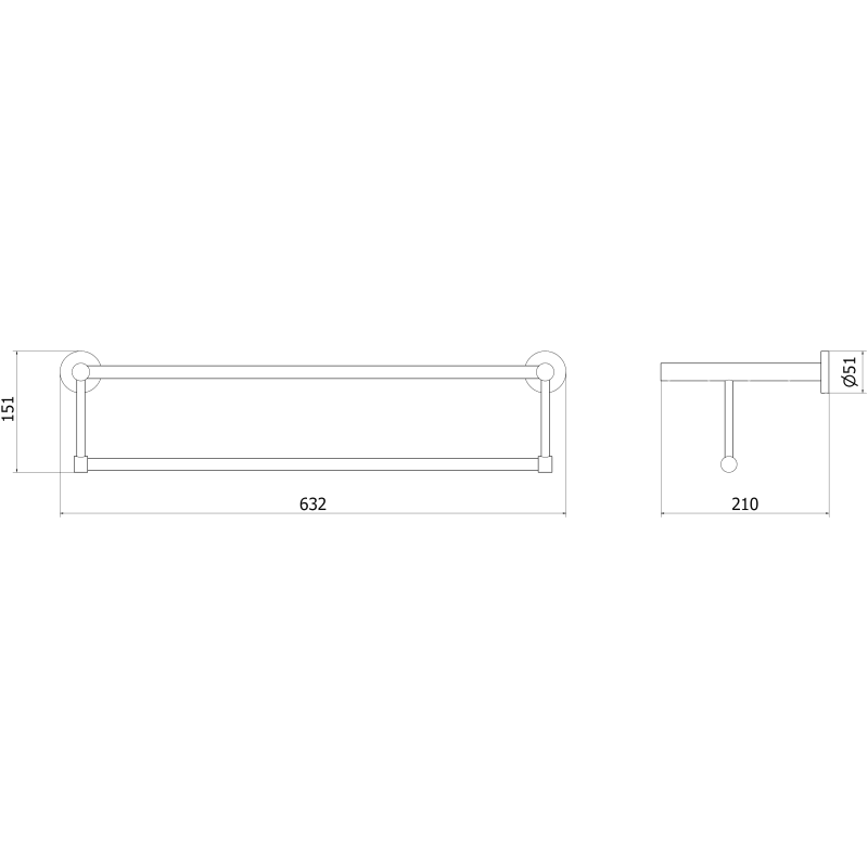 Mexen Remo towel shelf, white - 7050720-20