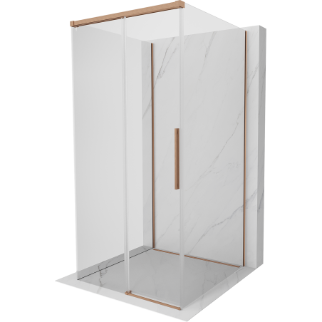 Mexen Rox-3S 3-wall sliding shower cabin 120 x 120 cm, transparent, brushed copper - 8C2-120-120-65-00-3S