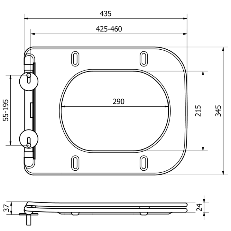 Mexen WC-Sitz, slim, duroplast, weiß glänzend - 39090100