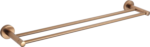 Mexen Remo dubbele handdoekhouder, geborsteld koper - 7050725-65