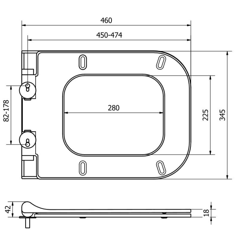 Mexen sedile a caduta lenta slim, duroplast, bianco lucido - 39070100