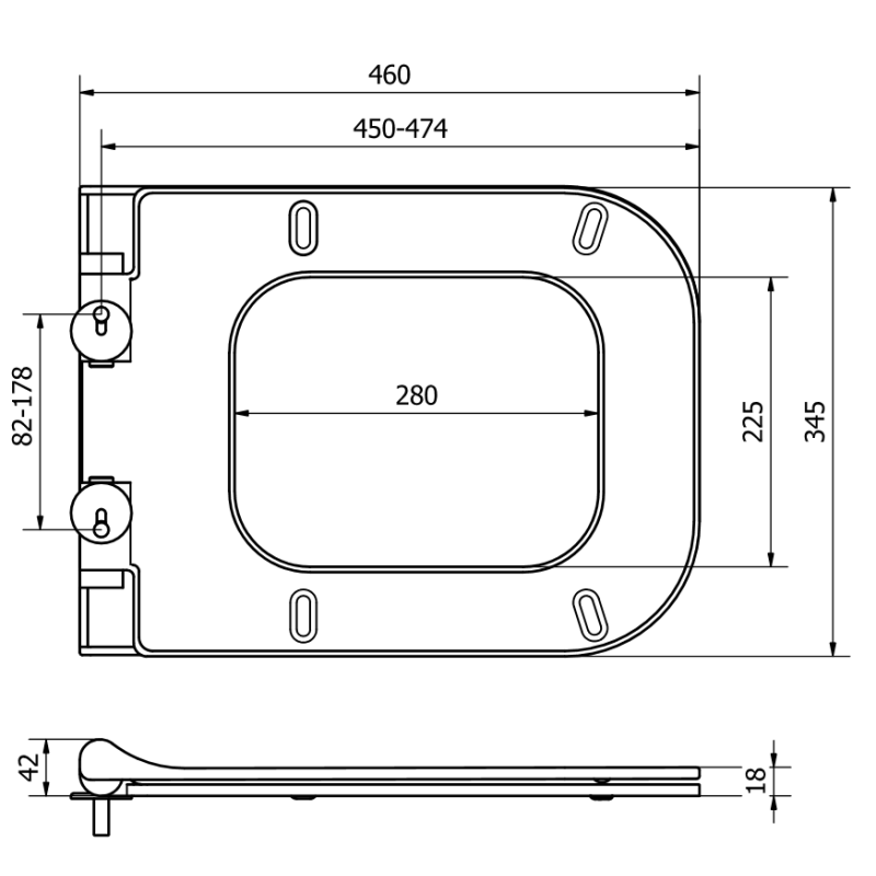 Mexen siège de toilette à descente lente slim, duroplast, blanc brillant - 39070100