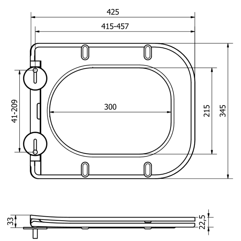 Mexen slow-close slim toiletzitting, duroplast, wit glans - 39060100