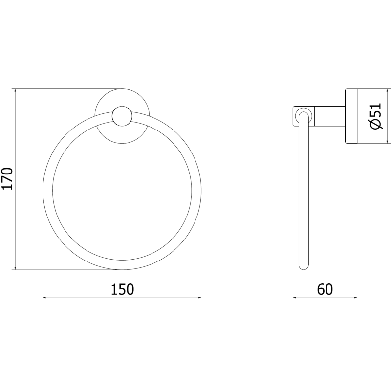 Mexen Remo towel rack, brushed nickel - 7050732-97