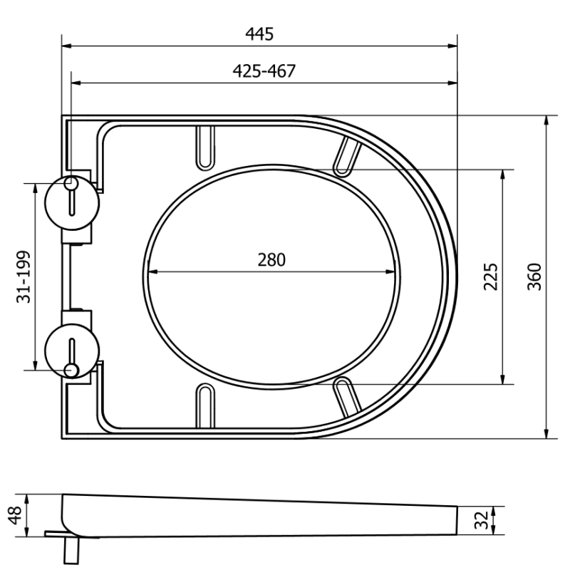 Mexen hard toiletzitting met soft-close, duroplast, wit glanzend - 39020100