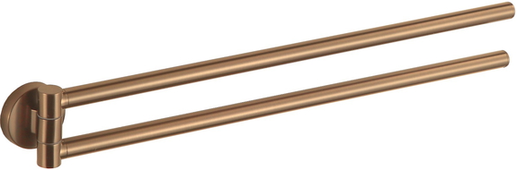 Mexen Remo doble perchero giratorio para toallas, cobre cepillado - 70507255-55 - 70507255-65