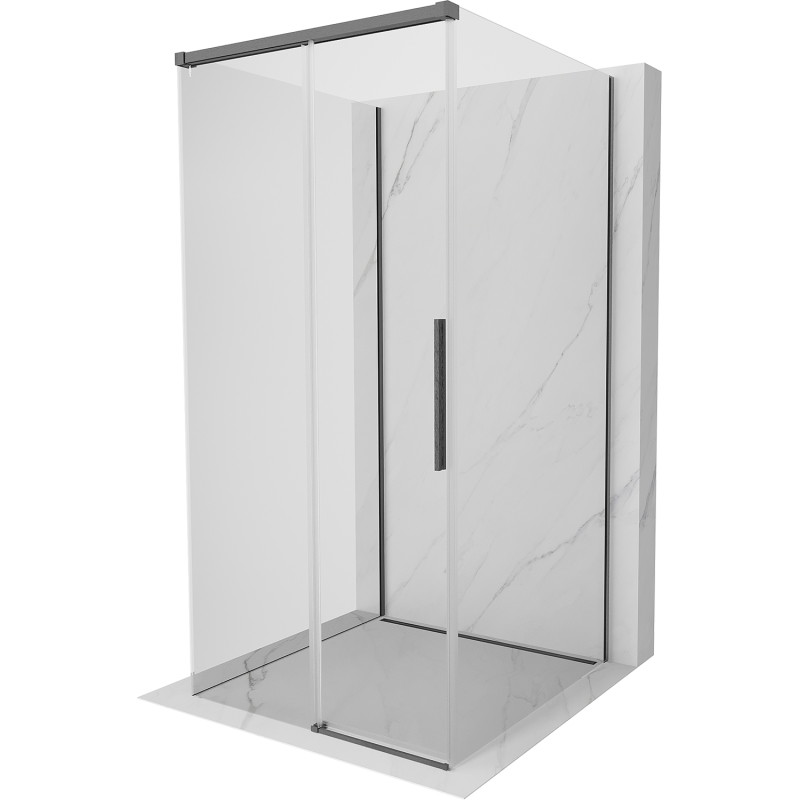 Mexen Rox-3S 3-sided sliding shower cabin 95 x 95 cm, transparent, gun gray brushed - 8C2-095-095-66-00-3S