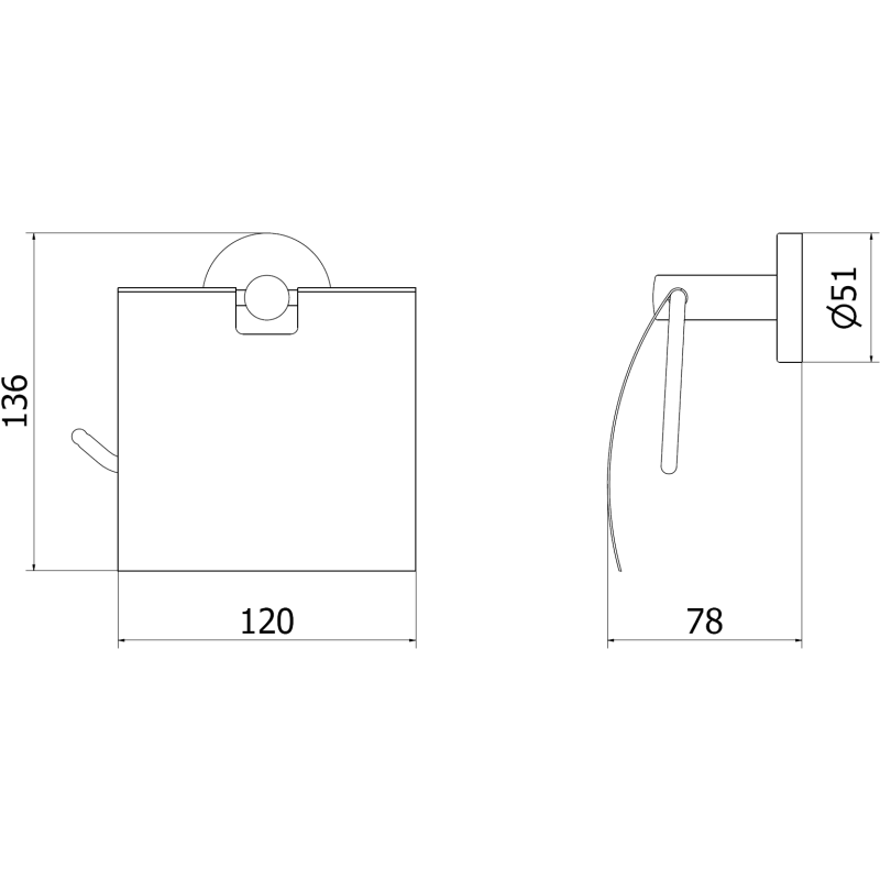 Mexen Remo support pour papier toilette, noir - 7050733-70