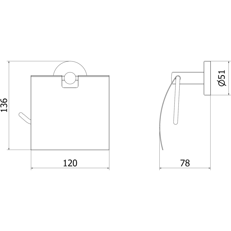 Mexen Remo suporte para papel higiénico, cinza metálico escovado - 7050733-66