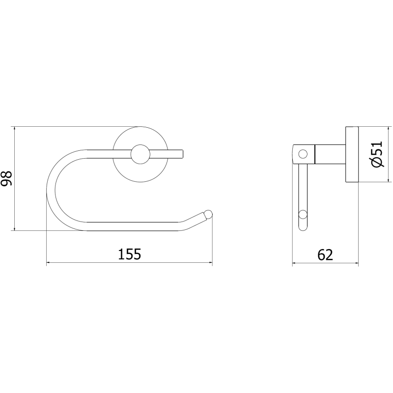 Mexen Remo support de papier toilette, blanc - 70507333-20