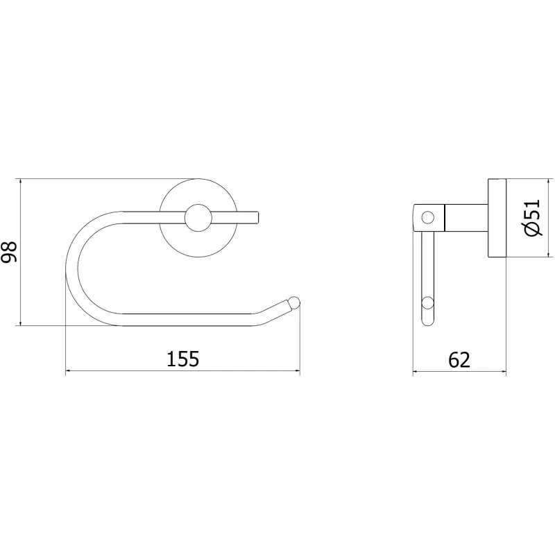 Mexen Remo Toilettenpapierhalter, schwarz - 70507333-70