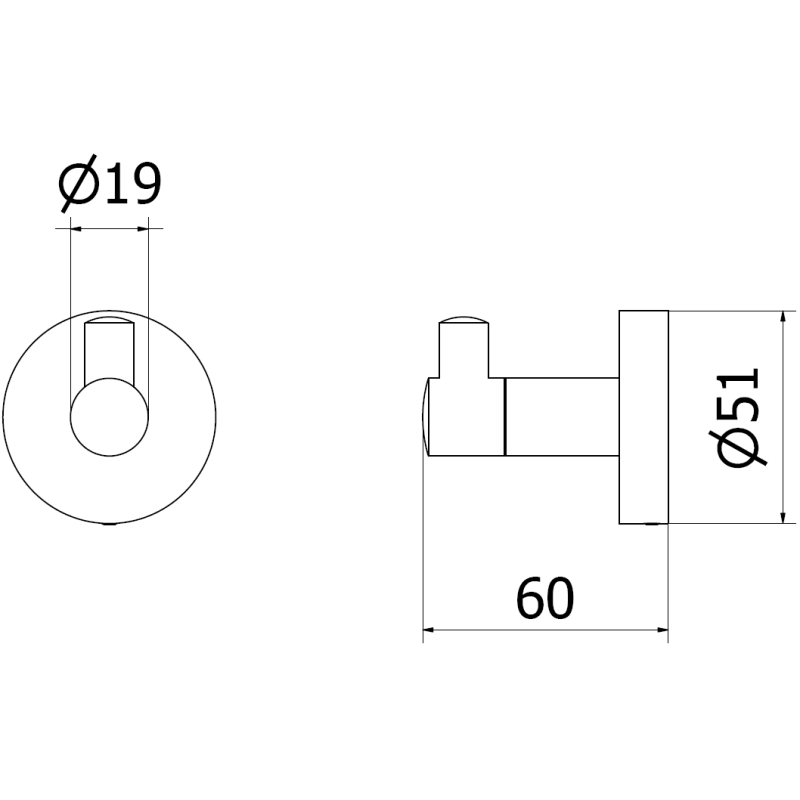 Mexen Remo haczyk na ręcznik, chrom - 70507351-00