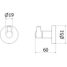 Mexen Remo Handtuchhaken, gold - 70507351-50