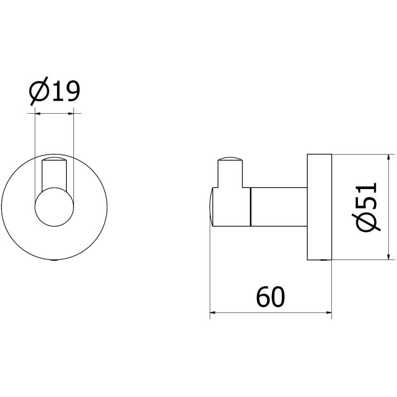 Mexen Remo haczyk na ręcznik, czarny - 70507351-70