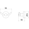 Mexen Remo double towel hook, brushed copper - 70507352-65