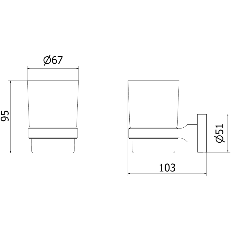Mexen Remo hammasharjakuppi, musta kromi - 7050738-73