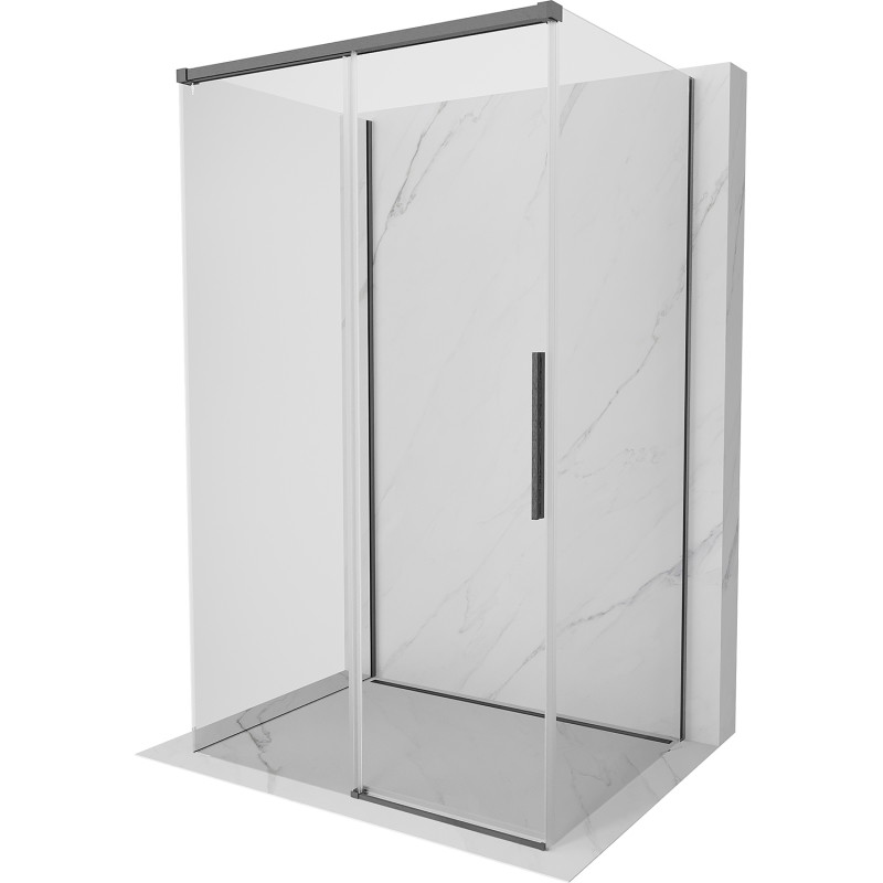 Mexen Rox-3S 3-seinaline lükandustega dušinurk, 115 x 120 cm, läbipaistev, pintseldatud gun gray - 8C2-115-120-66-00-3S