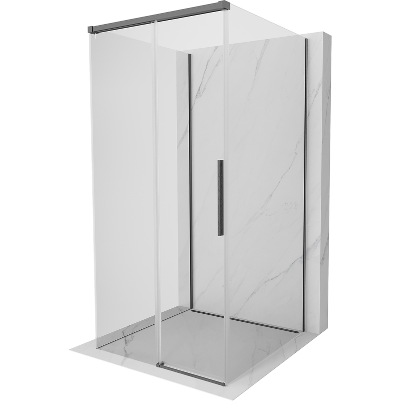 Mexen Rox-3S kabina prysznicowa 3-ścienna rozsuwana 120 x 120 cm, transparent, gun gray szczotkowany - 8C2-120-120-66-00-3S