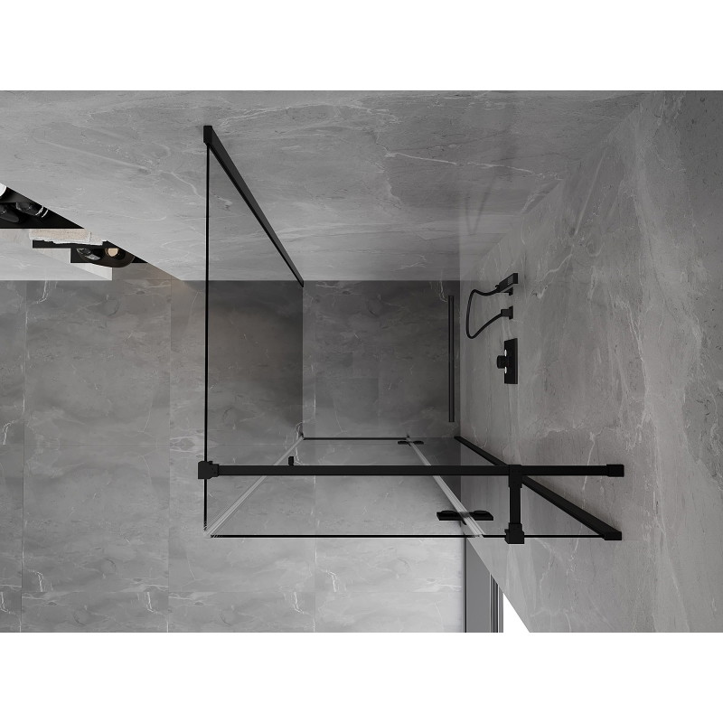 Mexen Mist-H T parema hinged dušikabiin 120 x 120 cm, läbipaistev, must - 8A5T-120-120-70-00-P