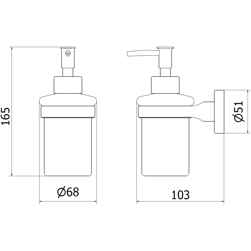 Mexen Remo soap dispenser, brushed copper - 70507388-65