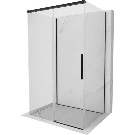 Mexen Rox-3S 3-wall sliding shower cabin 160 x 80 cm, transparent, black - 8C2-160-080-70-00-3S