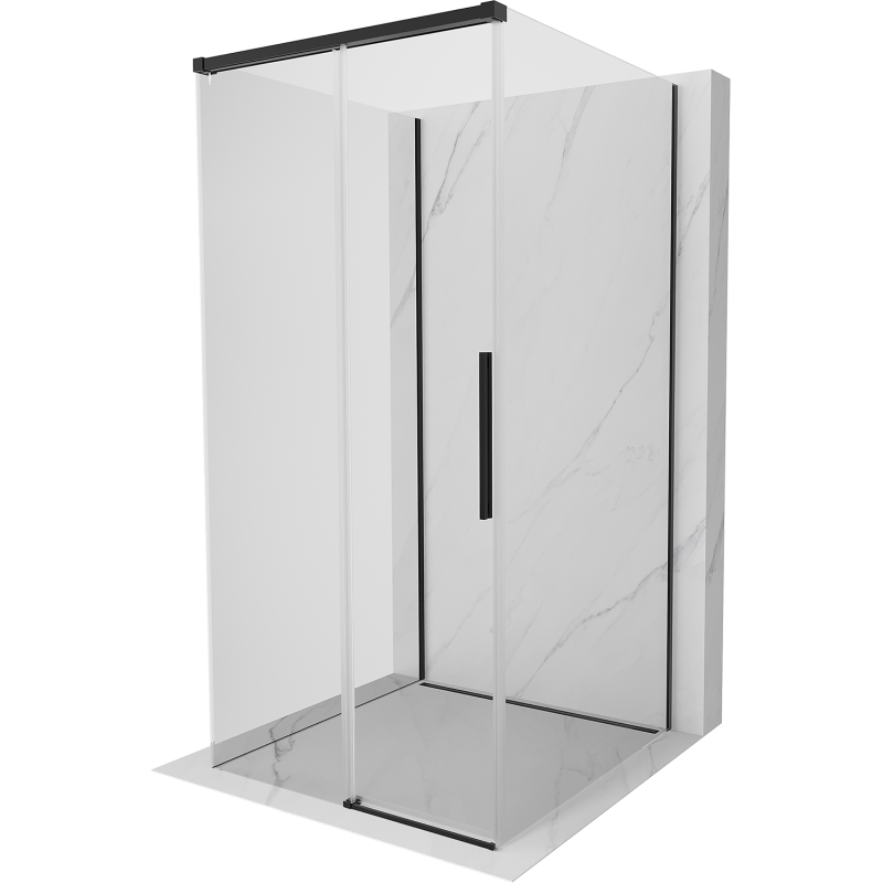 Mexen Rox-3S 3-sided sliding shower enclosure 90 x 90 cm, transparent, black - 8C2-090-090-70-00-3S