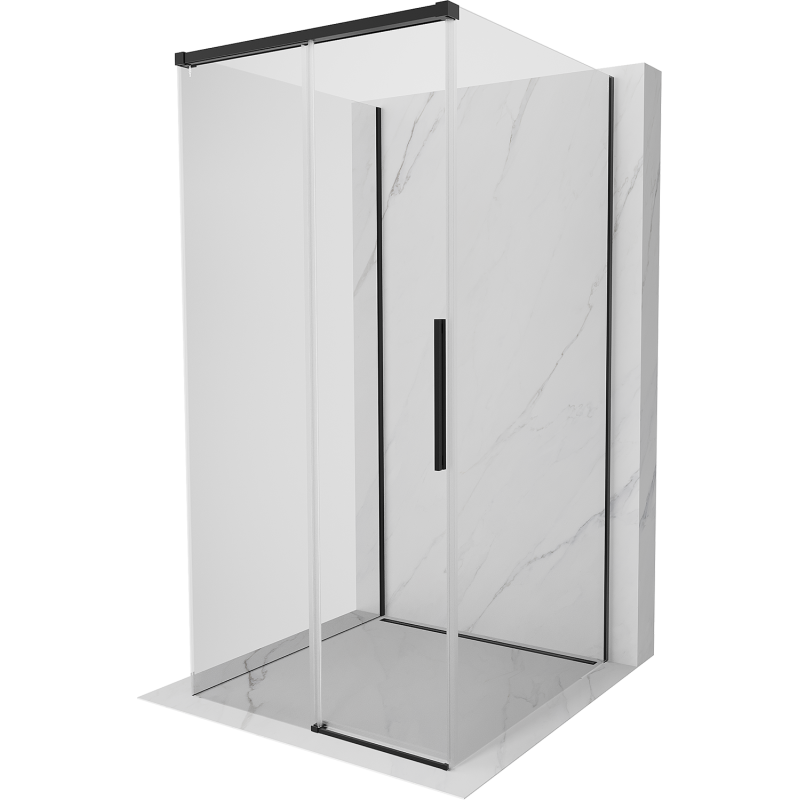 Mexen Rox-3S kabina prysznicowa 3-ścienna rozsuwana 95 x 95 cm, transparent, czarna - 8C2-095-095-70-00-3S