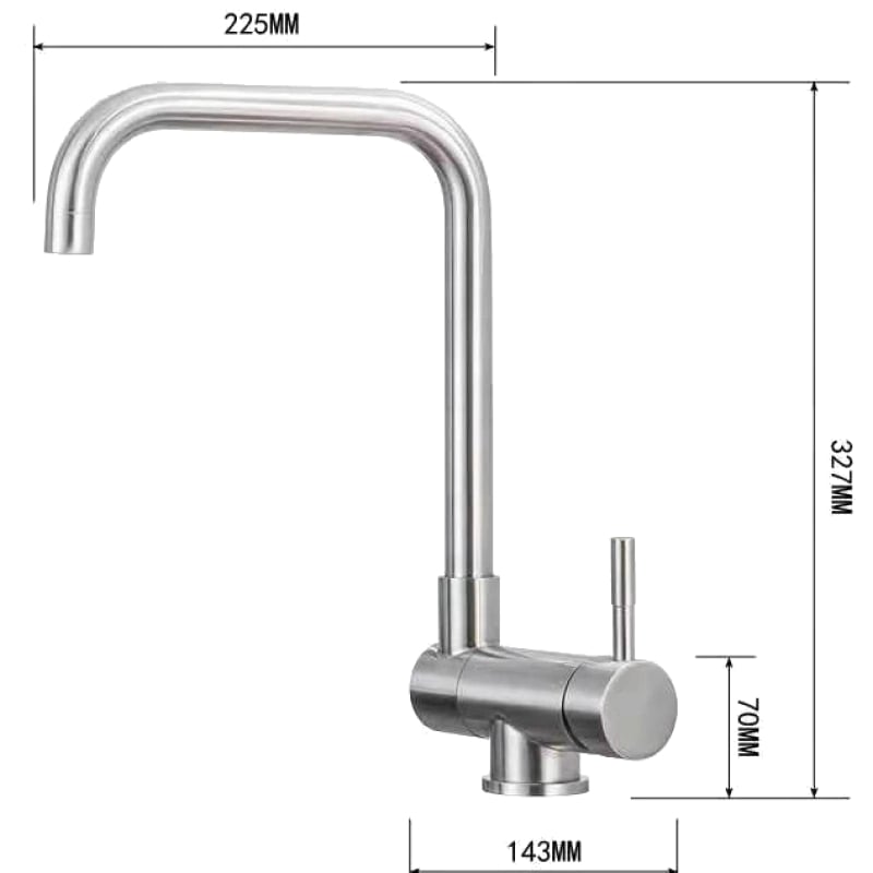 Mexen Madox kitchen window faucet, inox - 672000-00