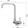 Mexen Madox kitchen window faucet, inox - 672000-00