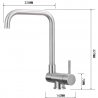 Mexen Madox mitigeur de cuisine sous-fenêtre, inox - 672000-00