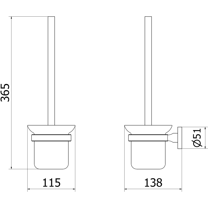 Mexen Remo cepillo de baño, cromo - 7050750-00