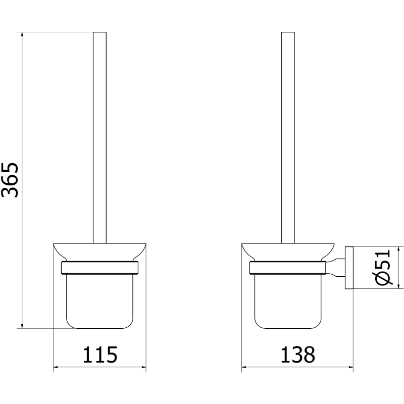 Mexen Remo spazzola per toilette, cromo nero - 7050750-73