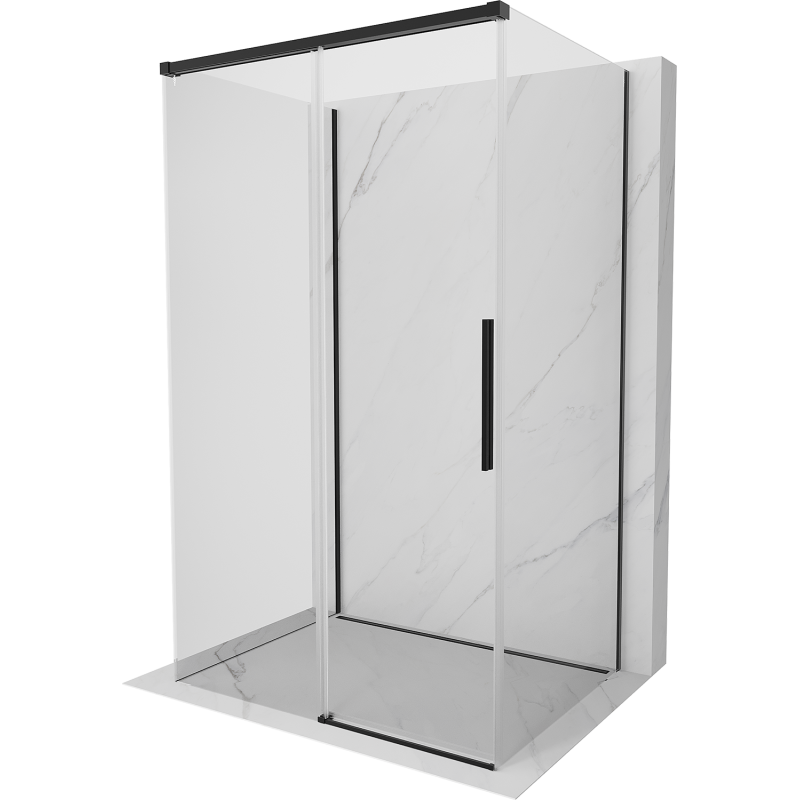 Mexen Rox-3S kabina prysznicowa 3-ścienna rozsuwana 150 x 100 cm, transparent, czarna - 8C2-150-100-70-00-3S