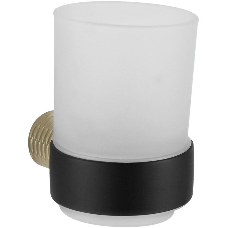 Mexen Base beker voor tandenborstels, zwart/goud - 7088238-57