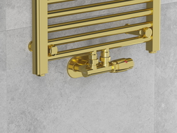 Mexen hoekradiatorkraan, Duplex, DN50, goud - W907-000-50