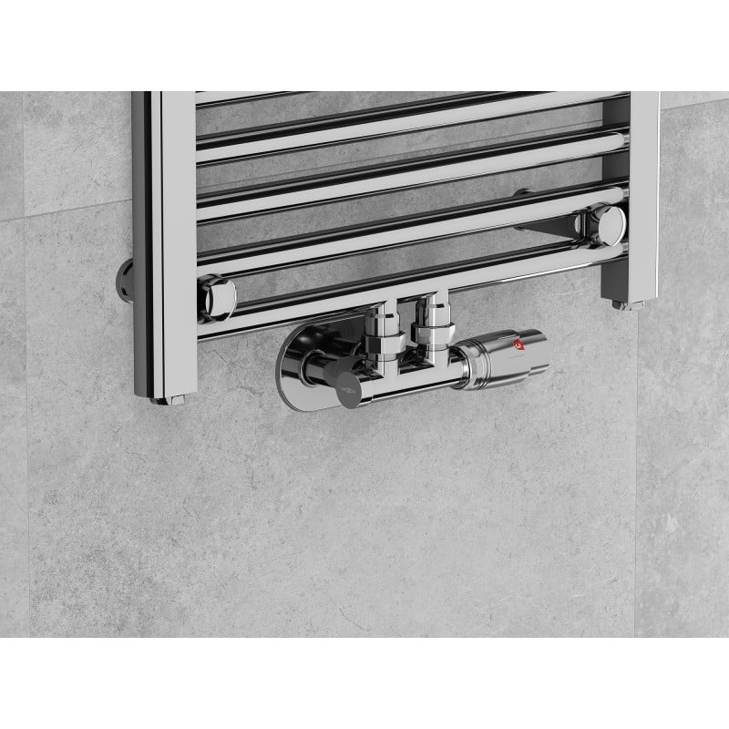 Mexen zawór grzejnikowy kątowy, Duplex, DN50, chrom - W907-000-01