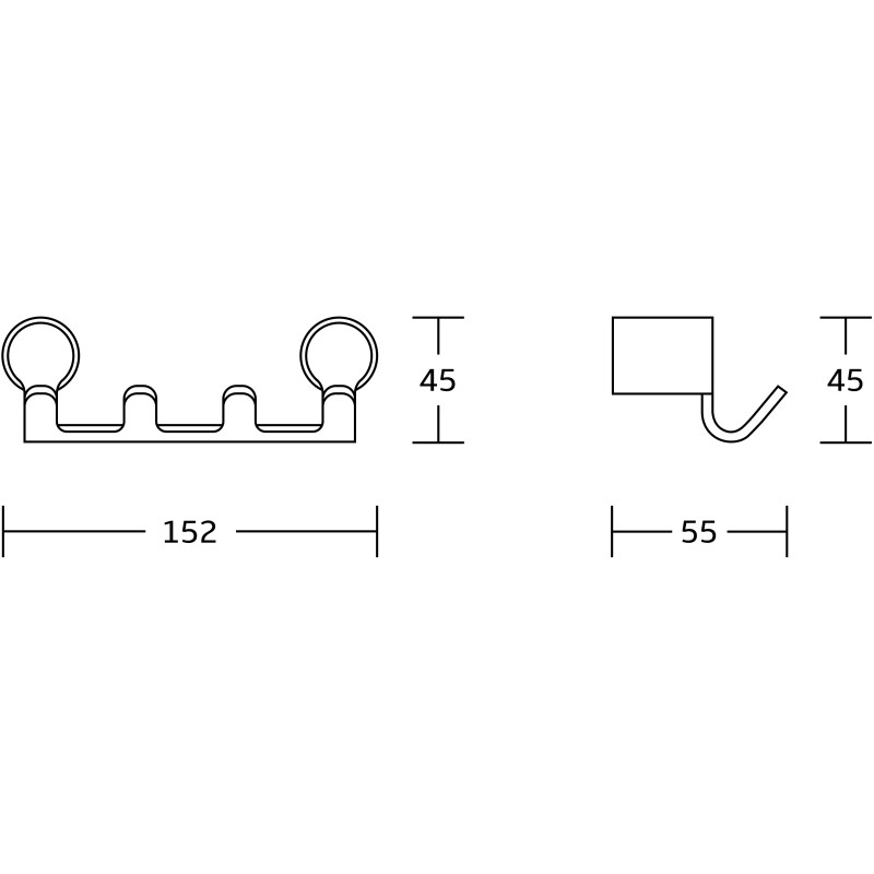Mexen Base quadruple towel hook, chrome - 70882354-00