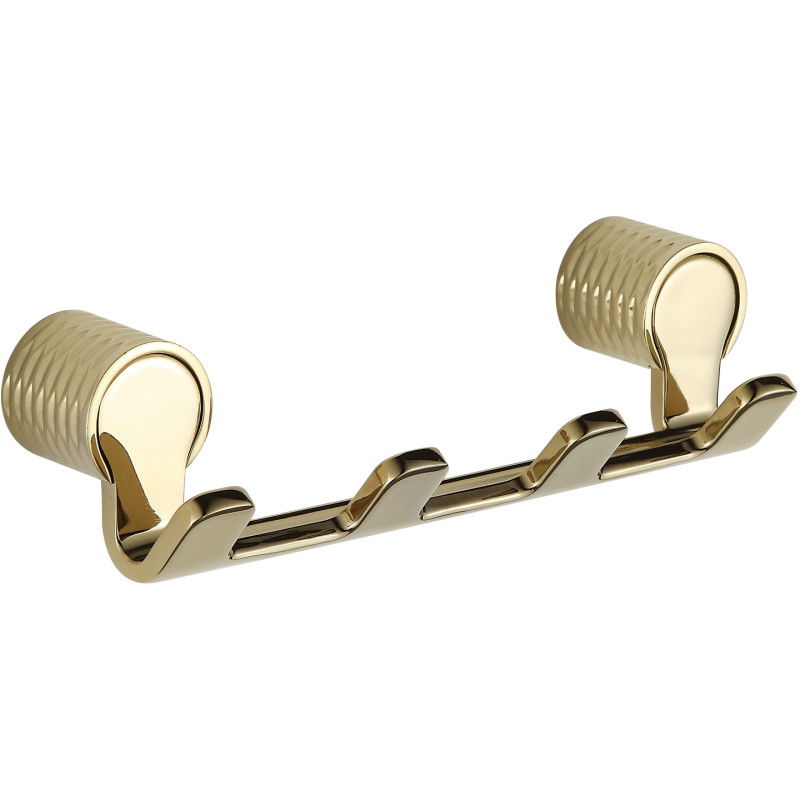 Mexen Base quadruplo gancio per asciugamani, oro - 70882354-50