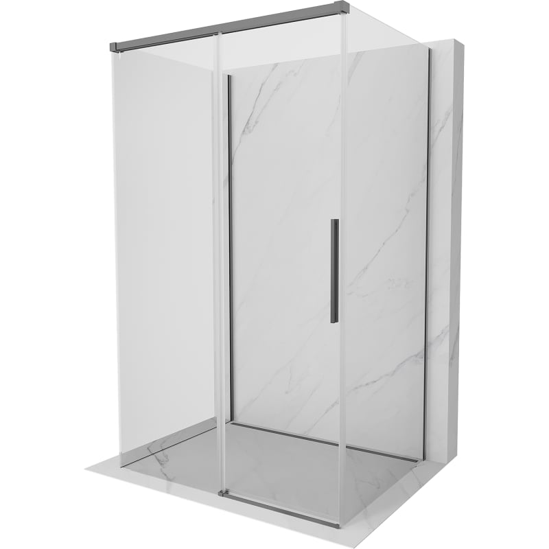Mexen Rox-3S 3-wall sliding shower cabin 130 x 70 cm, transparent, gun metal - 8C2-130-070-95-00-3S