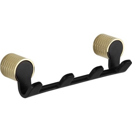 Mexen Base vierfacher Handtuchhaken, schwarz/gold - 70882354-57