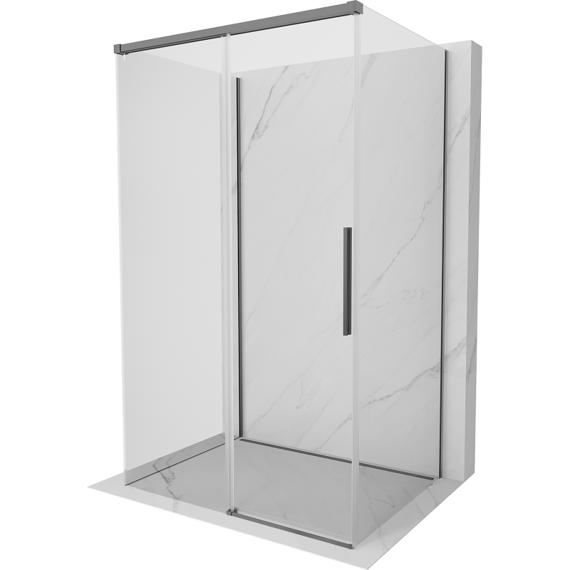Mexen Rox-3S kabina prysznicowa 3-ścienna rozsuwana 120 x 80 cm, transparent, gun metal - 8C2-120-080-95-00-3S
