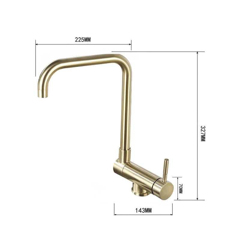 Mexen Madox Küchenbatterie unter dem Fenster, gebürstetes Gold - 672000-50