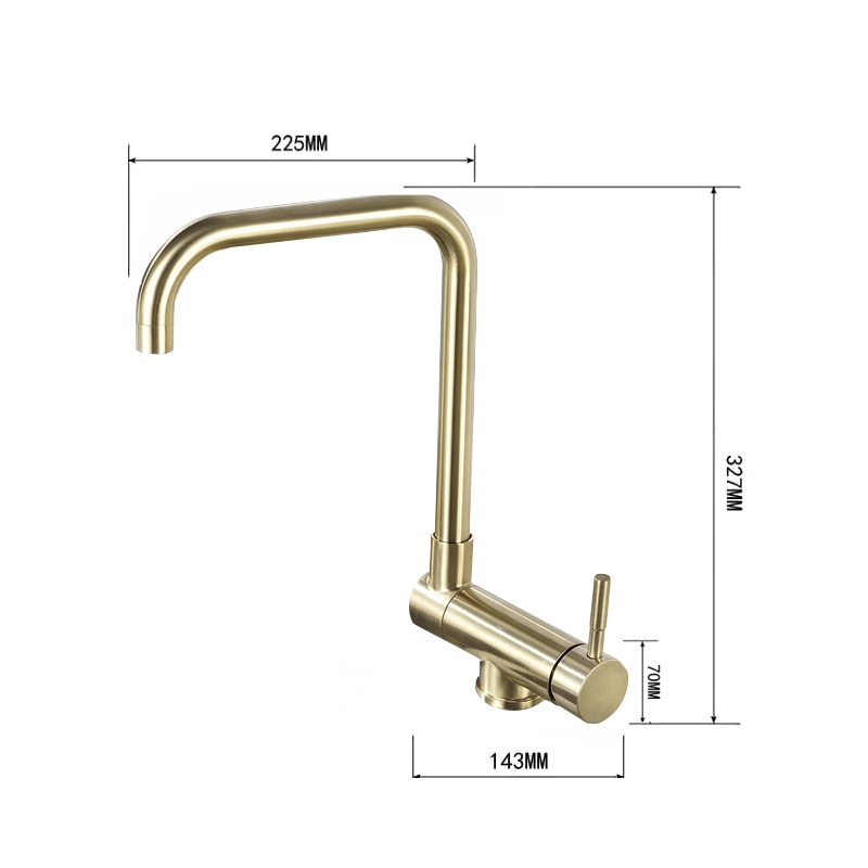 Mexen Madox robinet de cuisine sous-fenêtre, or brossé - 672000-50