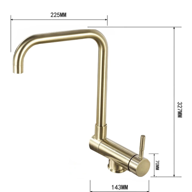 Mexen Madox window kitchen faucet, brushed gold - 672000-50
