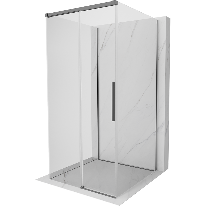 Mexen Rox-3S cabine de douche coulissante à 3 parois 90 x 90 cm, transparent, métal gun - 8C2-090-090-95-00-3S